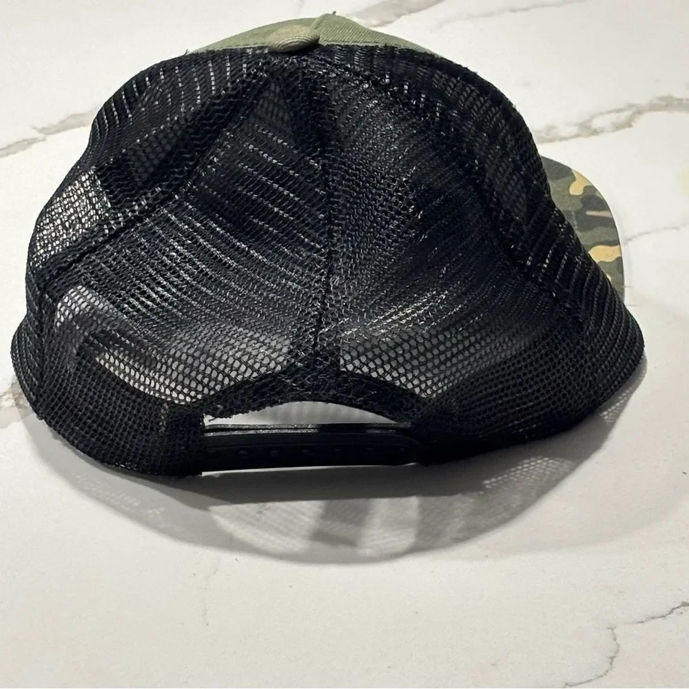 Unisex Green & Black Camo “Good Vibes” Snapback Hat – Kids Size